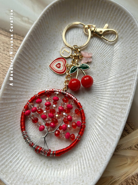 Tree of Life Cherry Blossom Butterfly Keychain