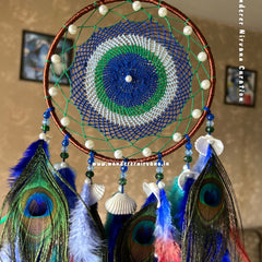 Intricate Pearl Morpankh Mayur Shells Dreamcatcher