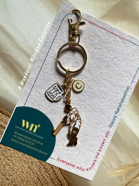 Cricket Chai Initial Keychain