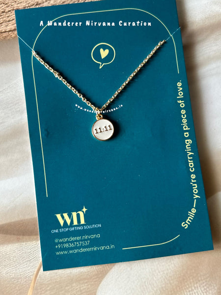 11:11 Affirmation Neckpiece ( white)