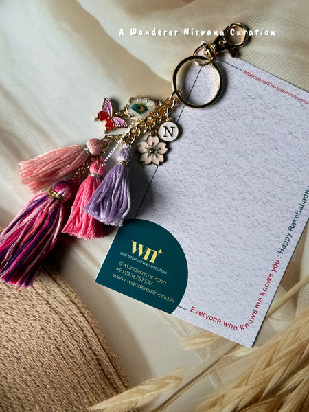 Boho Personalised Butterfly MayurKeychain Bagcharm