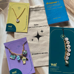 Books Music Beach Personalised Combo( Phonecharm, Neckpiece, Bracelet)