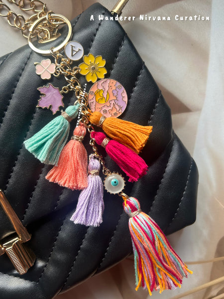 Boho Personalised Sunset Keychain Bagcharm