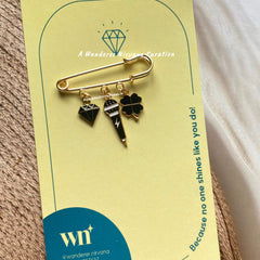 Diamond  Mic Luck Brooch