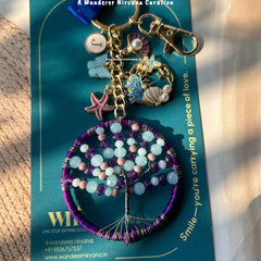 Blueberry Beach Personalised Tree of Life Keychain Bagcharm