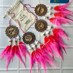 Shubh Labh Ohm Swastik Pink-Red Shagun
