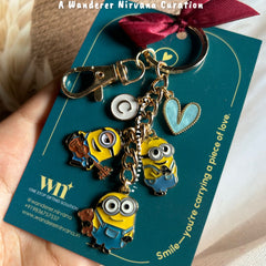 Minion Heart Personalised Keychain