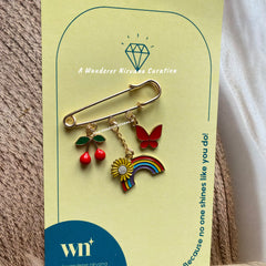 Cherry Rainbow Butterfly Brooch