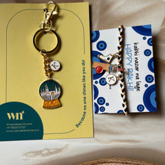 Cricket Rakhi Harry Keychain Combo