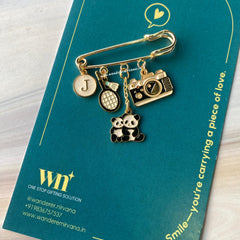 Badminton,Camera & Panda Personalised Brooch