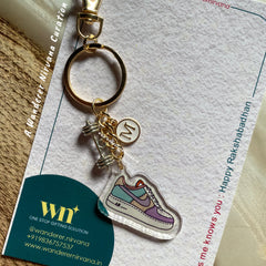 Dumbbell Sneaker Initial Keychain