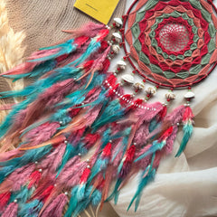 Olive Red Coral Rosewood Dreamcatcher
