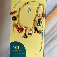 Paris , Coffee, Bow , Crossaint Travel Bracelet