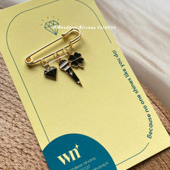 Diamond  Mic Luck Brooch