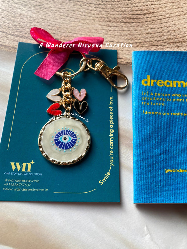 Heart Evil Eye Keychain