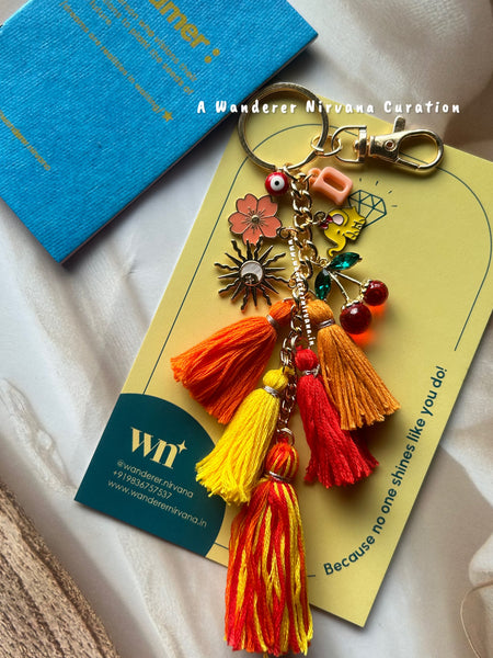 Boho Personalised Sunrise Drama Keychain Bagcharm