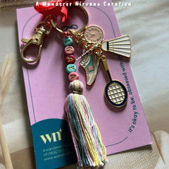 Name Personalised Badminton Keychain