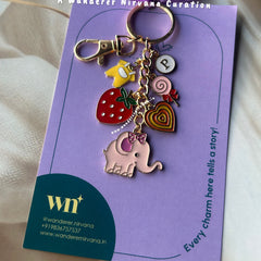 Elephant Strawberry Cute Keychain