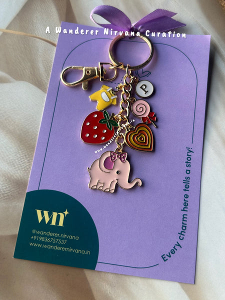 Elephant Strawberry Cute Keychain