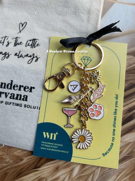 Paw Evileye Martini Flower Flight Keychain