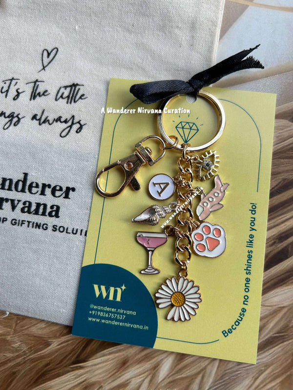 Paw Evileye Martini Flower Flight Keychain