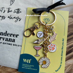 Paw Evileye Martini Flower Flight Keychain