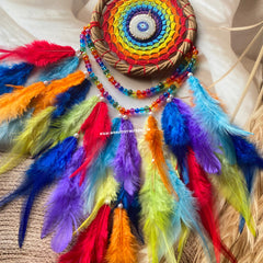 Rainbow Evileye Wreath Beaded Dreamcatcher