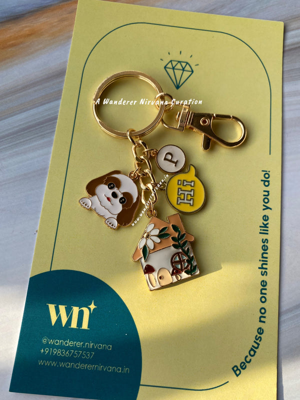 Hi Dog Home Keychain
