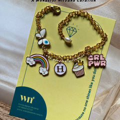 Butterfly Rainbow Cupcake Personalised Pearl Bracelet