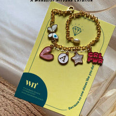 Butterfly Heart Star Personalised Pearl Bracelet