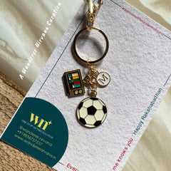 Football TV Initial Keychain