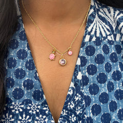 Pink Nazar Turtle Neckpiece