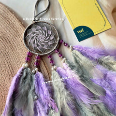 Lavender Grey Mini Dreamcatcher with name