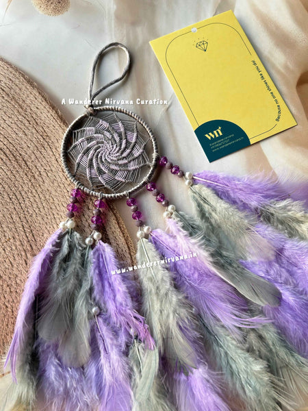 Lavender Grey Mini Dreamcatcher with name
