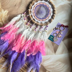 Cotton candy Skies Dreamcatcher Keychain Combo