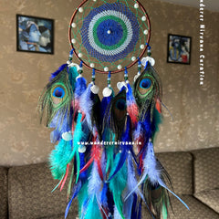 Intricate Pearl Morpankh Mayur Shells Dreamcatcher
