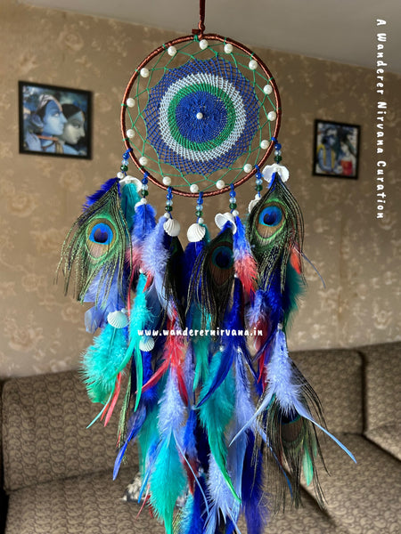 Intricate Pearl Morpankh Mayur Shells Dreamcatcher