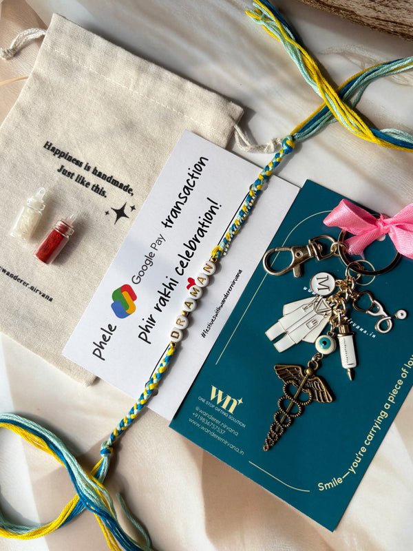 Doctor Name Rakhi  Keychain Combo  1