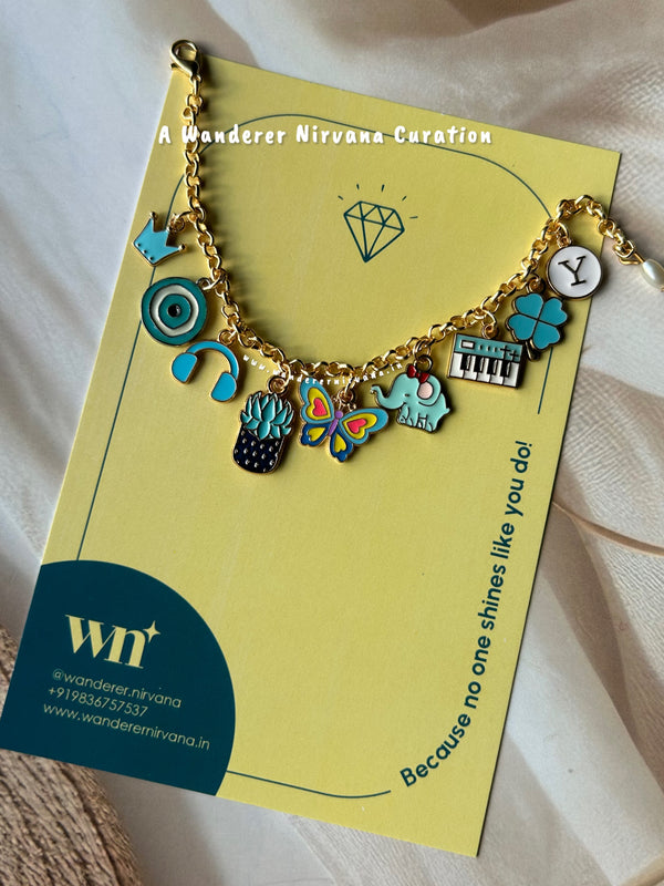 Blue Love Luck Charm Bracelet