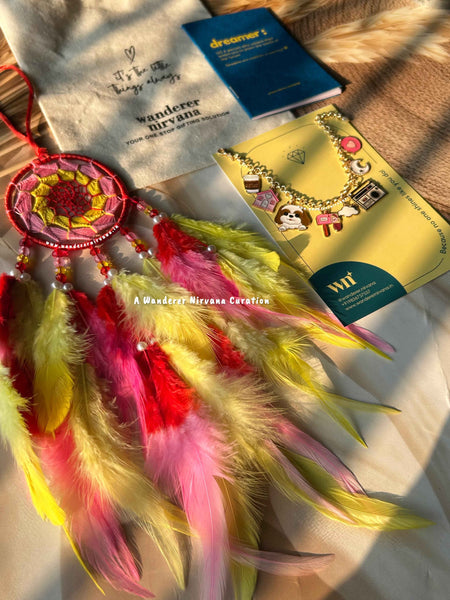 Red Yellow Coffee Home Dog Moon Dreamcatcher Bracelet Combo