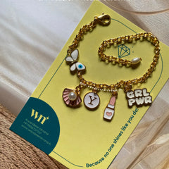 Butterfly Shell GirlPower Personalised Pearl Bracelet