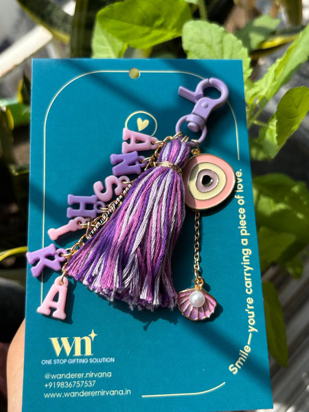 Personalised Lavender Bagcharm