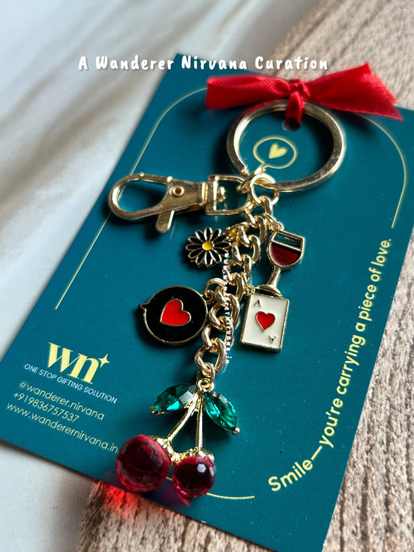 Wine Cherry Keychain