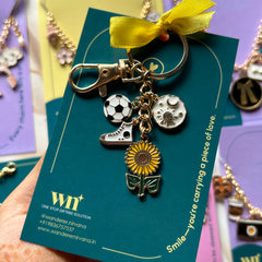 Football Sunflower Universe Keychain