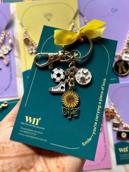 Football Sunflower Universe Keychain