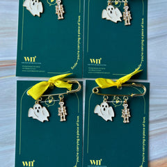 Set of 4 Halloween Ghost Skeleton Brooch