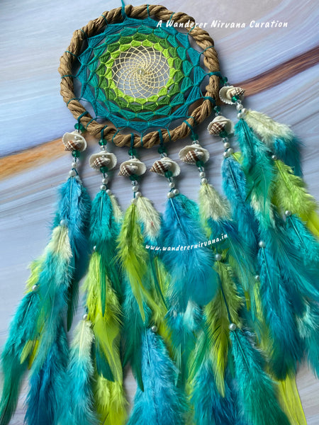 Evergreen Wreath Shells Dreamcatcher