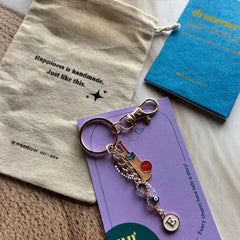 Infinity Cricket Initial Keychain