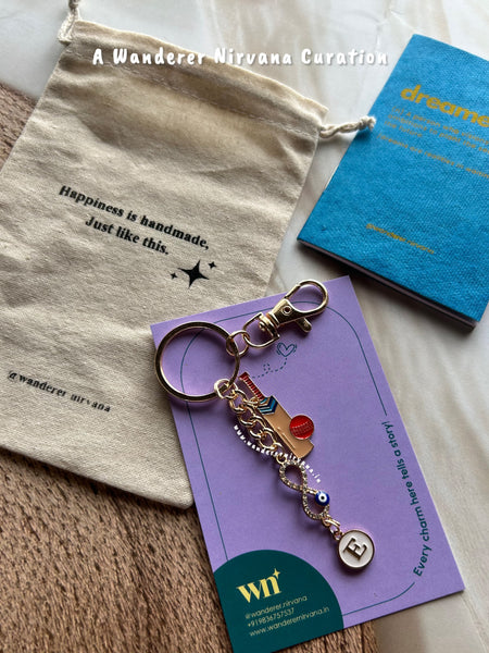 Infinity Cricket Initial Keychain