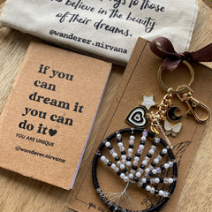 Monochrome Tree of Life Keychain